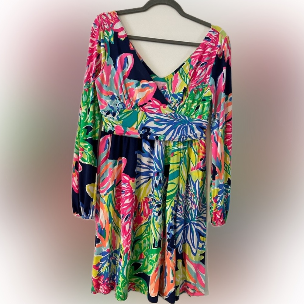 Lilly Pulitzer Fleur Resort Navi Travelers Palm Mini Dress